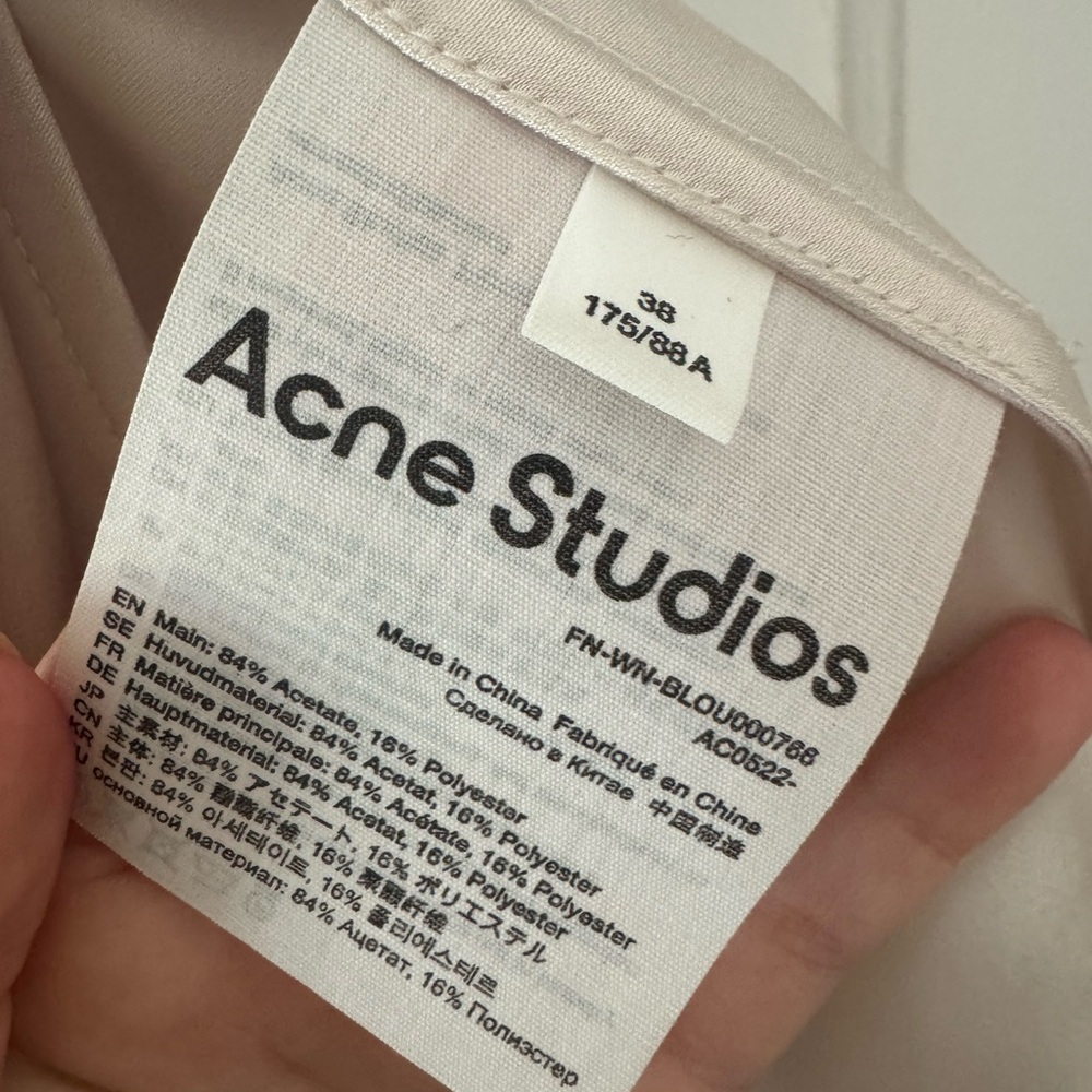 Acne Studios White Satin Wrap Tank--Size 38 - Picture 3 of 6